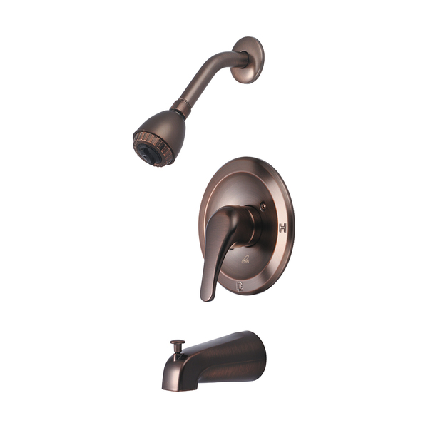 Olympia Faucets Single Handle Tub/Shower Trim Set, Wallmount, Oil Rubbed Bronze, Handle Style: Lever T-2300-ORB